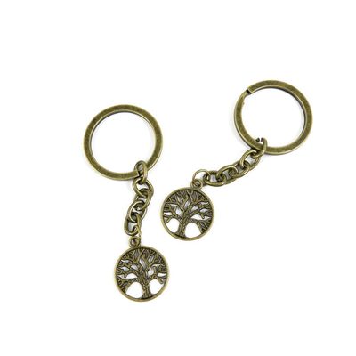 1 Pieces Antique Bronze Keychain Key Chain Tags Keyring Ring Jewelry Making Charms Supplies KC0513 Tree Oak