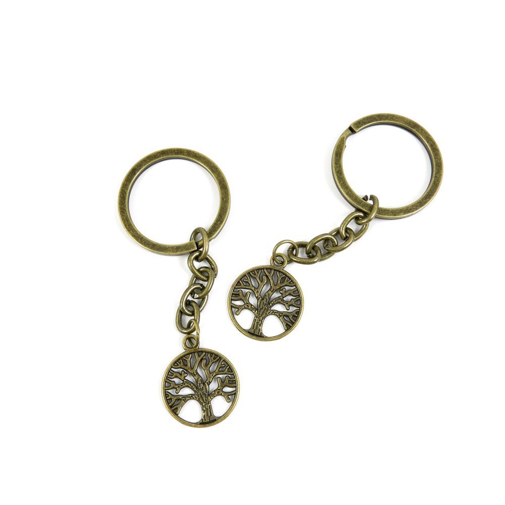 1 Pieces Antique Bronze Keychain Key Chain Tags Keyring Ring Jewelry Making Charms Supplies KC0513 Tree Oak