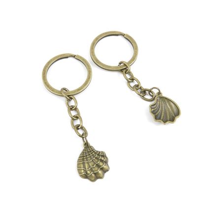 1 Pieces Antique Bronze Keychain Key Chain Tags Keyring Ring Jewelry Making Charms Supplies KC0583 Shell