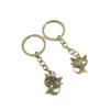 2 Pieces Antique Bronze Keychain Key Chain Tags Keyring Ring Jewelry Making Charms Supplies KC0865 Cat Kitty view 1