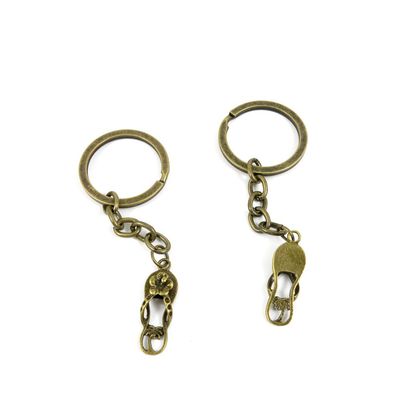 1 Pieces Antique Bronze Keychain Key Chain Tags Keyring Ring Jewelry Making Charms Supplies KC0325 Slippers