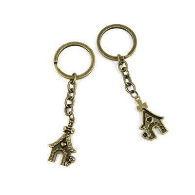 20 Pieces Antique Bronze Keychain Key Chain Tags Keyring Ring Jewelry Making Charms Supplies KC0873 Doghouse