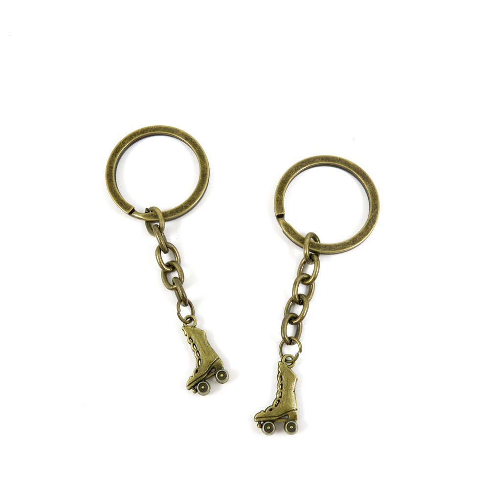 1 Pieces Antique Bronze Keychain Key Chain Tags Keyring Ring Jewelry Making Charms Supplies KC0327 Roller Skates