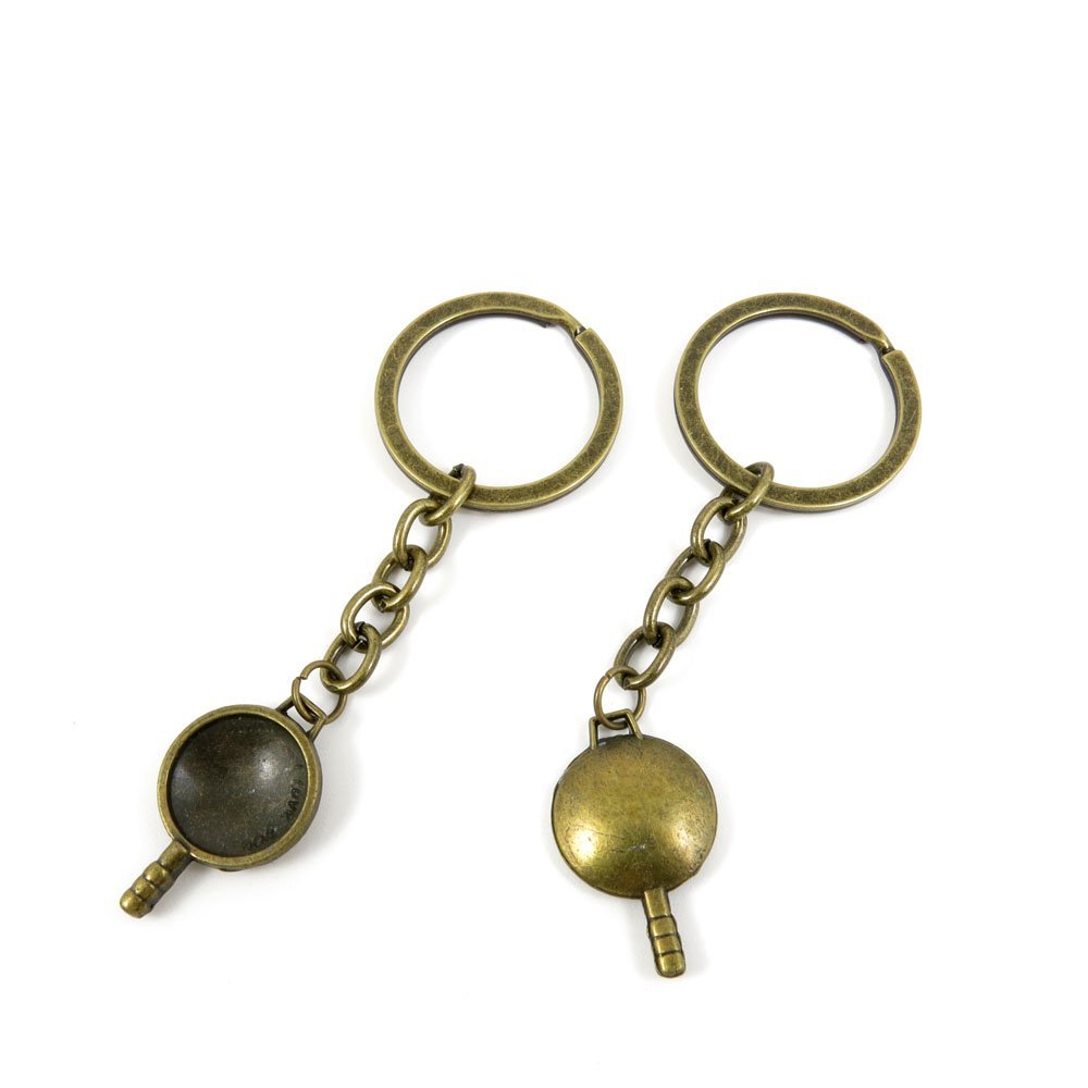 5 Pieces Antique Bronze Keychain Key Chain Tags Keyring Ring Jewelry Making Charms Supplies KC0328 Wok Cooking Pot