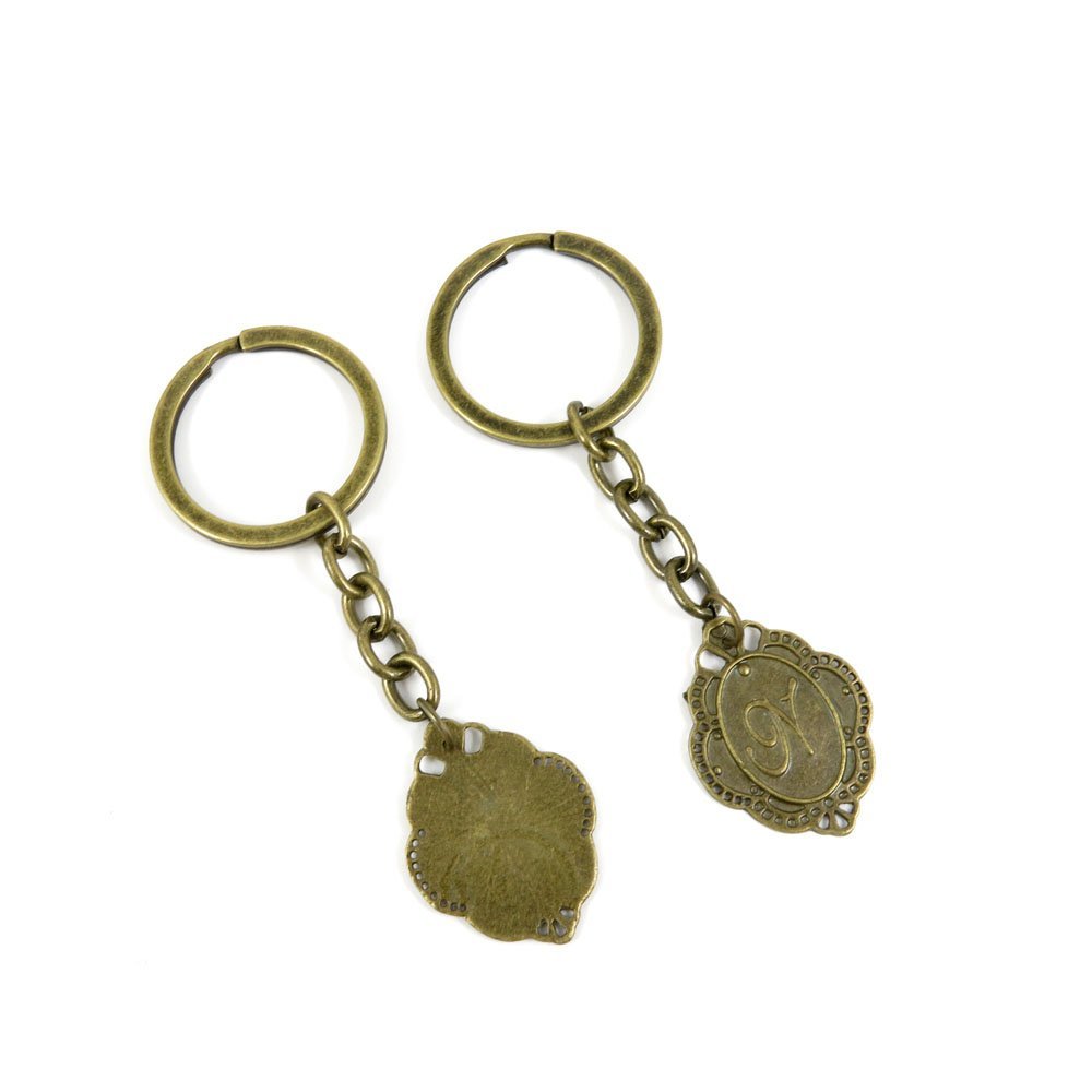1 Pieces Antique Bronze Keychain Key Chain Tags Keyring Ring Jewelry Making Charms Supplies KC0331 Alphabet N Signs