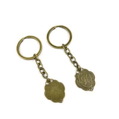 5 Pieces Antique Bronze Keychain Key Chain Tags Keyring Ring Jewelry Making Charms Supplies KC0331 Alphabet N Signs