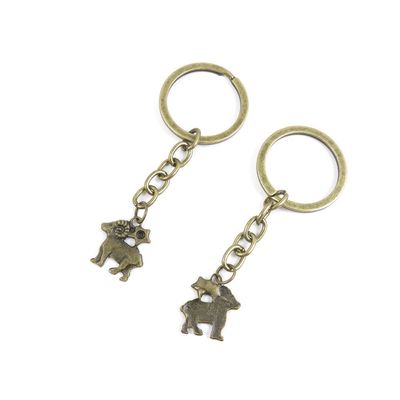 2 Pieces Antique Bronze Keychain Key Chain Tags Keyring Ring Jewelry Making Charms Supplies KC0919 Aries Sheep