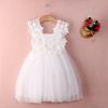 Elegant Feast Baby Girls Princess Lace Flower Tulle Dress 140 (6-7 Years, White) view 2