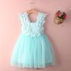 Elegant Feast Baby Girls Princess Lace Flower Tulle Tutu Gown Formal Party Dress, Blue, Size 4T(3-4 years) view 2