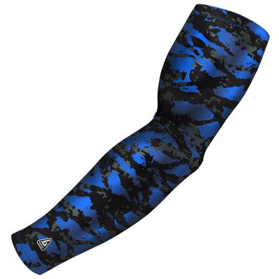 Football Arm Sleeve for all sports Baseball Basketball Bowling or Other Activities. Large, Blue. For Men and Women. By B-Driven Sports. 12mmGH compression.