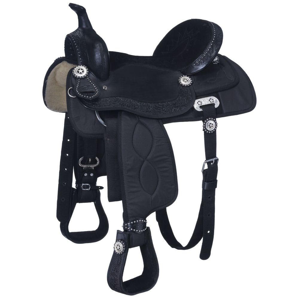 Eclipse by Tough1 Pro Trail Saddle Package 19in Bl