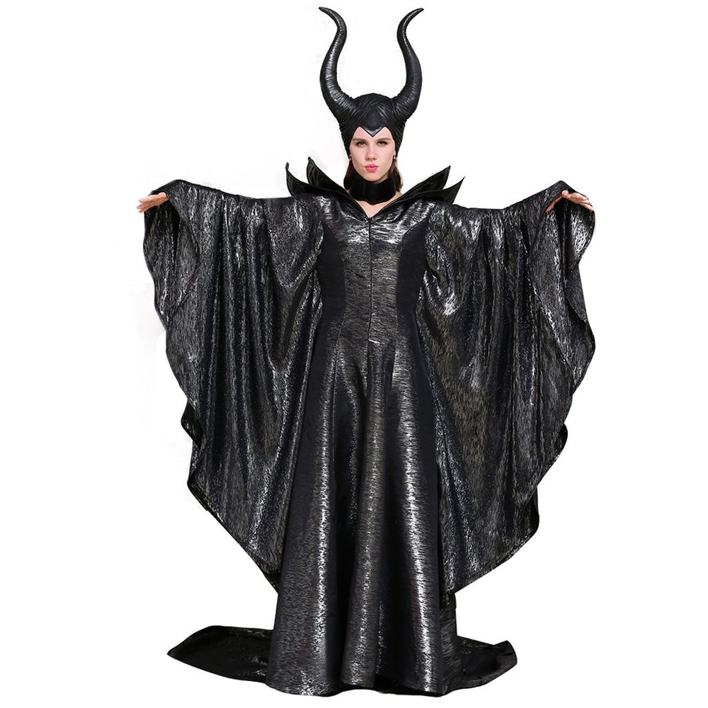 CosplayDiy Women's Costumes of Maleficent Angelina Jolie Dark Witch Queen Dress M