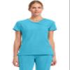 Cherokee Infinity Womens Mock Wrap Scrub Top, 4 Pockets, Rib-Knit Panel, Moisture-Wicking 360 Stretch - 2625A, L, Turquoise view 1