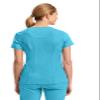 Cherokee Infinity Womens Mock Wrap Scrub Top, 4 Pockets, Rib-Knit Panel, Moisture-Wicking 360 Stretch - 2625A, L, Turquoise view 2