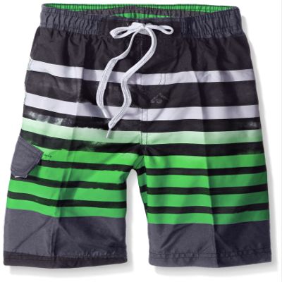 Kanu Surf Toddler Boys Reflection Quick Dry Beach Swim Trunk, Reflection Black/Green, 3T