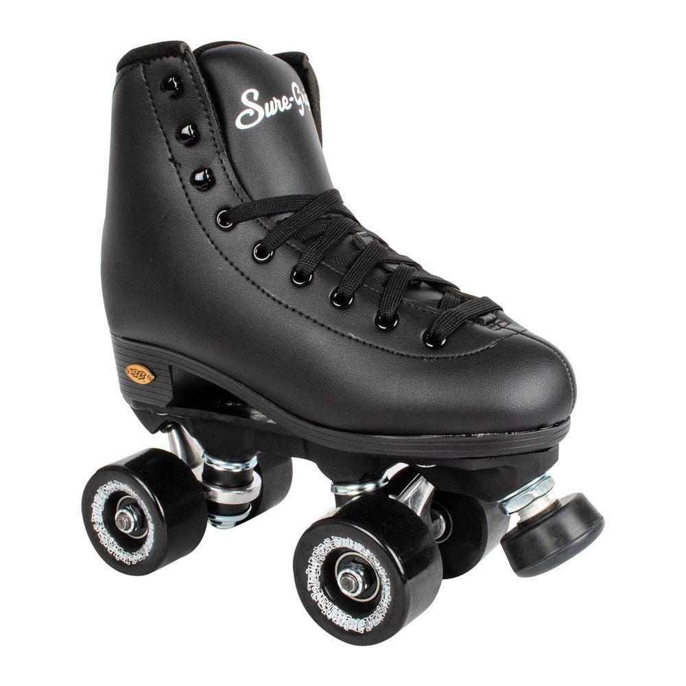 Sure-Grip Fame Indoor Rollerskates (Mens 6 / Womens 7, Black)