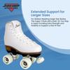 Sure-Grip White Fame Roller Skates for Women - Made of Nylon & Aluminum - 57mm Polyurethane Indoor Wheels for Skating - Super X Trucks Extended Support for Larger Sizes - Suitable for Beginners view 2