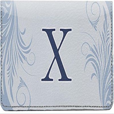 123 Cheap Checks Floral Monogram X Designer Checkbook Cover, with Credit Card Slots and Pen Loop