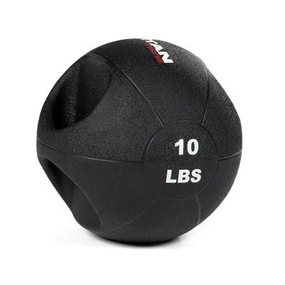 Titan Fitness 10 LB Dual Grip Medicine Ball Rubber Muscle Driver Double Handle