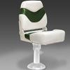 DeckMate Plush Folding Boat Seats (Ivory & Green) view 1