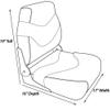 DeckMate Plush Folding Boat Seats (Gray & Red) view 2