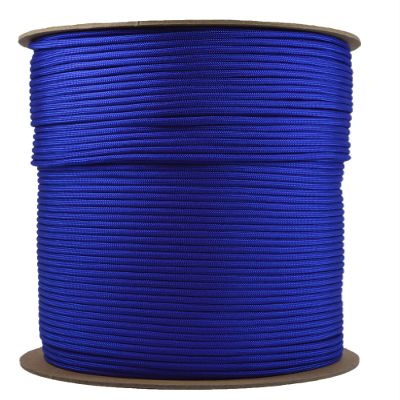 BORED? PARACORD! 1000 Foot Spool Parachute Cord 7-Strand, 550 U.S. Made, Type III Strong Cord - Electric Blue