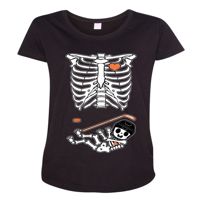 Baby Hockey Puck Sports Cute Pregnant Mommy Maternity DT T-Shirt Tee (Small, Black)