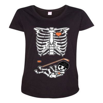 Baby Hockey Puck Sports Cute Pregnant Mommy Maternity DT T-Shirt Tee (Medium, Black)