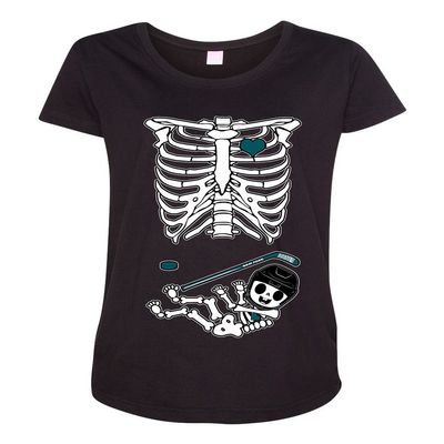 Baby Hockey Puck Sports Cute Pregnant Mommy Maternity DT T-Shirt Tee (Medium, Black)