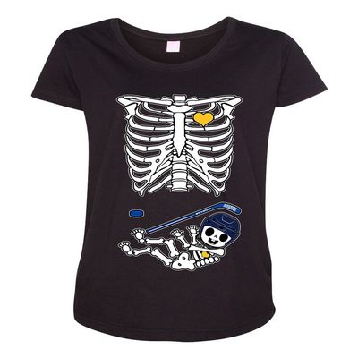 Baby Hockey Puck Sports Cute Pregnant Mommy Maternity DT T-Shirt Tee (Large, Black)