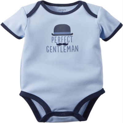 Carters Baby Boys Perfect Gentleman Bodysuit Blue 3M