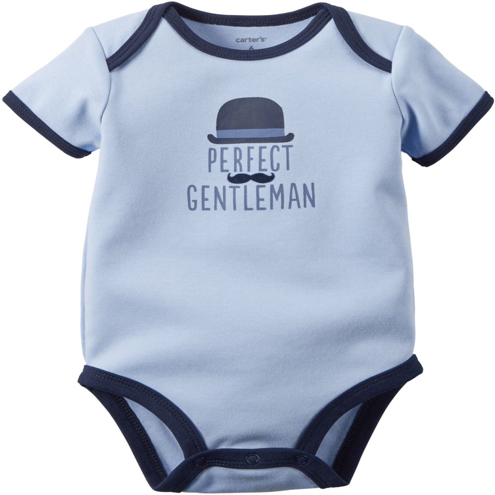 Carters Baby Boys Perfect Gentleman Bodysuit Blue 3M