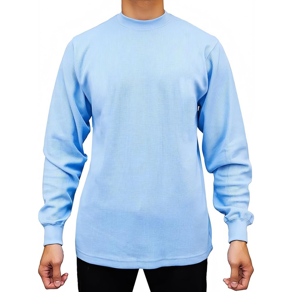Access Men's Heavyweight Long Sleeve Thermal Crew Neck Top Sky Small