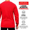 Access Men's Heavyweight Long Sleeve Thermal Crew Neck Top Red 3X view 2