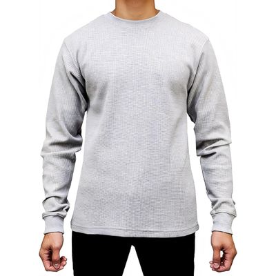 Access Men's Heavyweight Long Sleeve Thermal Crew Neck Top LtGray 4X