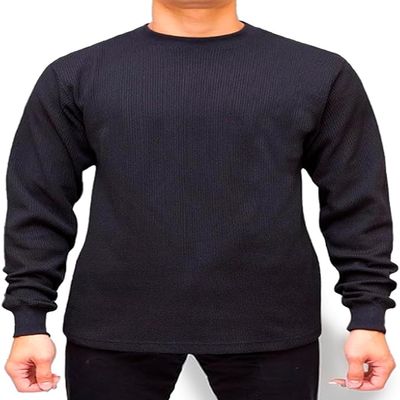 Access Men's Heavyweight Long Sleeve Thermal Crew Neck Top DkGray XL