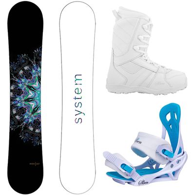 Package-System MTNW Women's Snowboard-150 cm-Siren Mystic Bindings-Siren Lux Women's Snowboard Boots-10