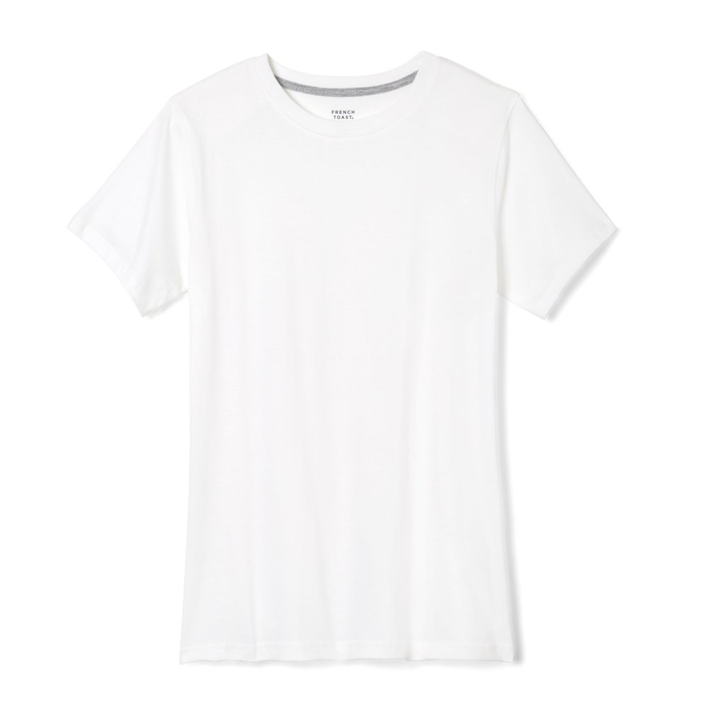 French Toast Boys Short Sleeve Crewneck Tee T Shirt, White, 4T US