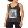 LOST GODS Women's Tattooed Fox Man Racerback Tank Top - Black Heather - Small view 2