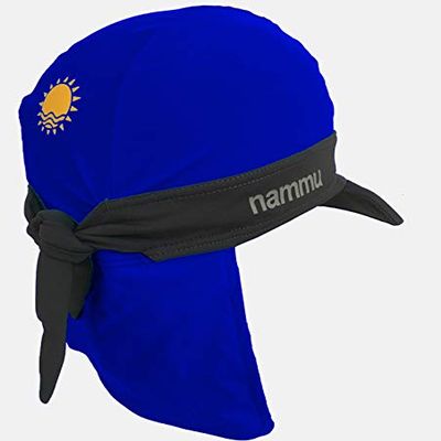 Nammu Ex Uv Protective Swim Bandana (Blue n' Gray Ribbon +Visor)