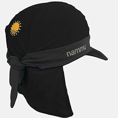 Nammu Ex Uv Protective Swim Bandana (Black n' Gray Ribbon+Visor)