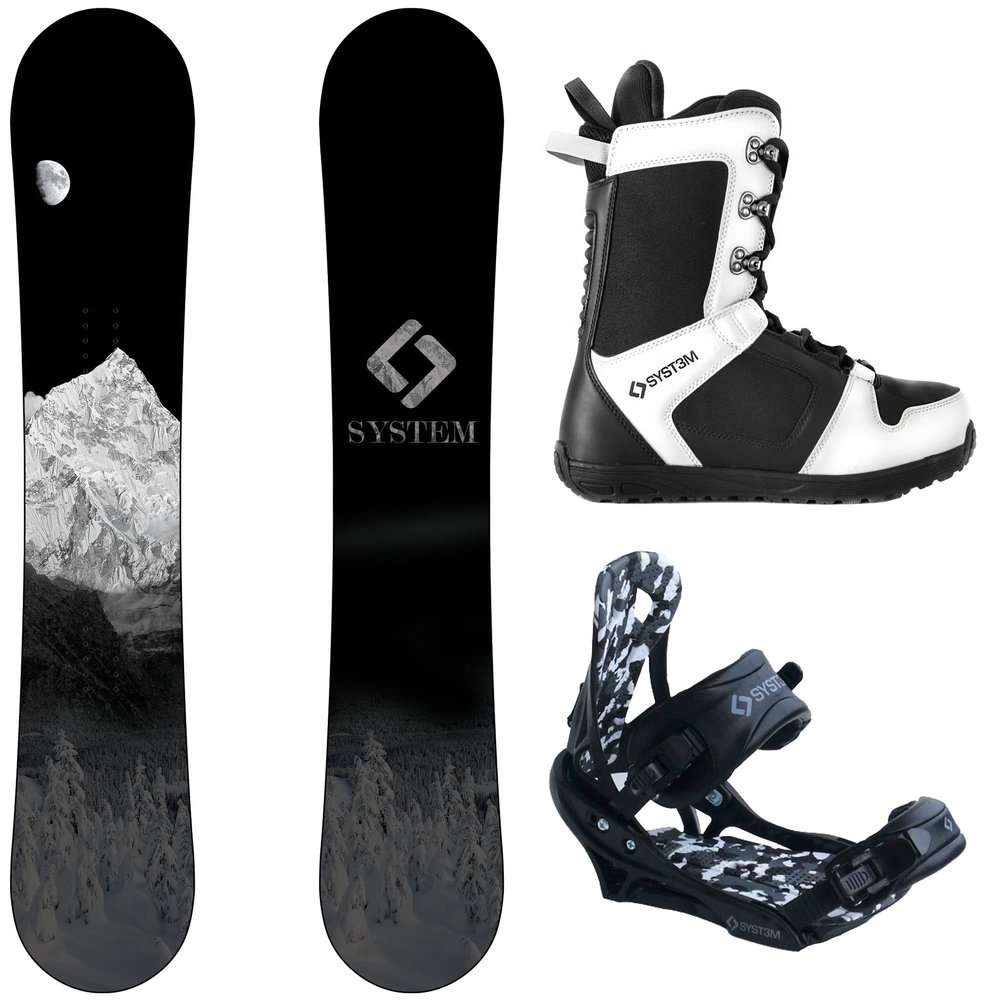 System MTN and APX Complete Men's Snowboard Package (144 cm, Boot Size 12)