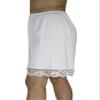 Underworks Pettipants Cotton Knit Culotte Slip Bloomers Split Skirt 9-inch Inseam Small-White view 2