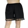 Underworks Pettipants Cotton Knit Culotte Slip Bloomers Split Skirt 9-inch Inseam Small-Black view 1