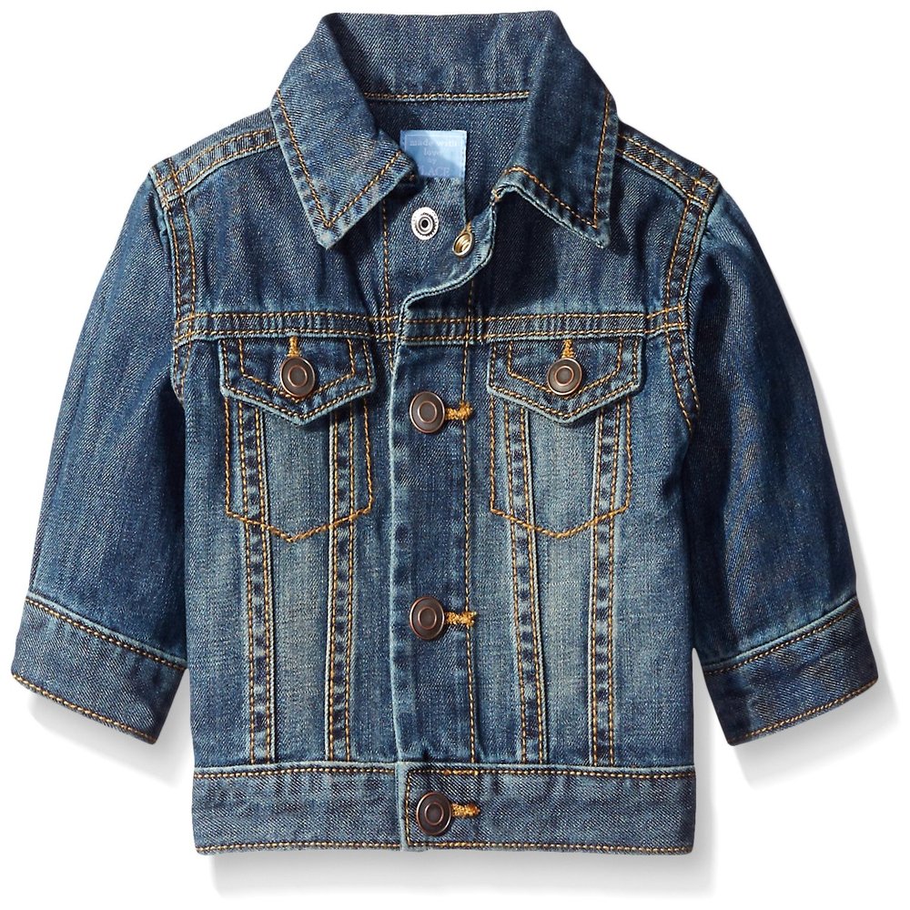 The Children's Place Baby Toddler Boys Denim Jackets, Dark Wear Wash Blue, 9-12 Months