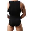 YiZYiF Men's Soft Smooth Freestyle Wrestling Singlet Bodysuit Underwear Black X-Large view 2