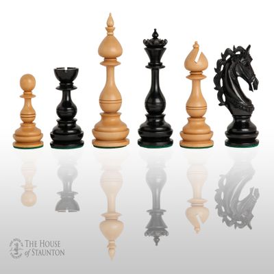 The House of Staunton - The Pienza Luxury Chess Set - Pieces Only - 4.4" King - Genuine Ebony