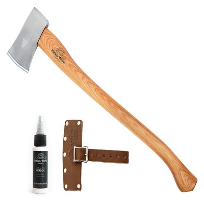 1844 Helko Werk Germany Classic Scout Axe - Made in Germany Felling Axe, Cutting Axe, Camping Axe, for felling trees, cutting wood, splitting camp firewood - Head 2.5 lbs, Handle 28 in. (Scout) #10492