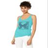 LOST GODS Women's Butterfly Henna Frame Racerback Tank Top - Tahiti Blue - Small view 1