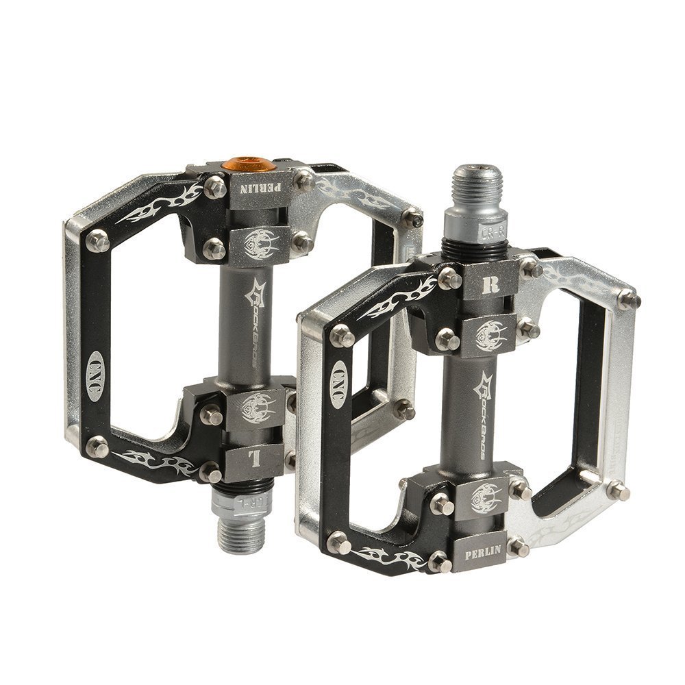 ROCKBROS 2010-12SBKS Lightweight Aluminum Pedal Bicycle 9/16" Black Silver